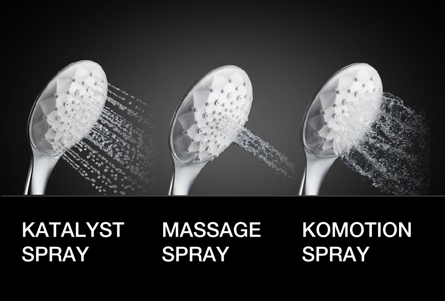 Geometrically-designed hand shower with 3 different water spray patterns
