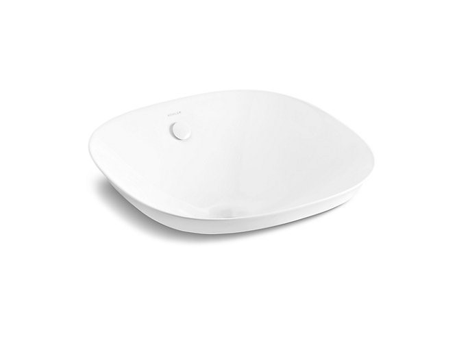 Round bathroom sink in white